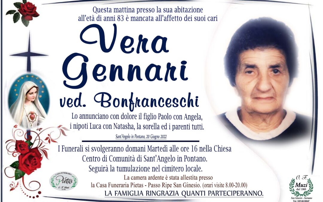 Vera Gennari ved. Bonfranceschi