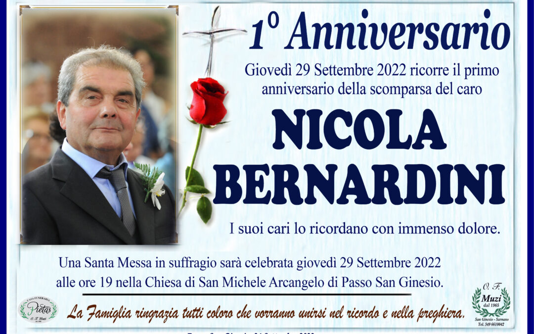 1° Anniversario Nicola Bernardini