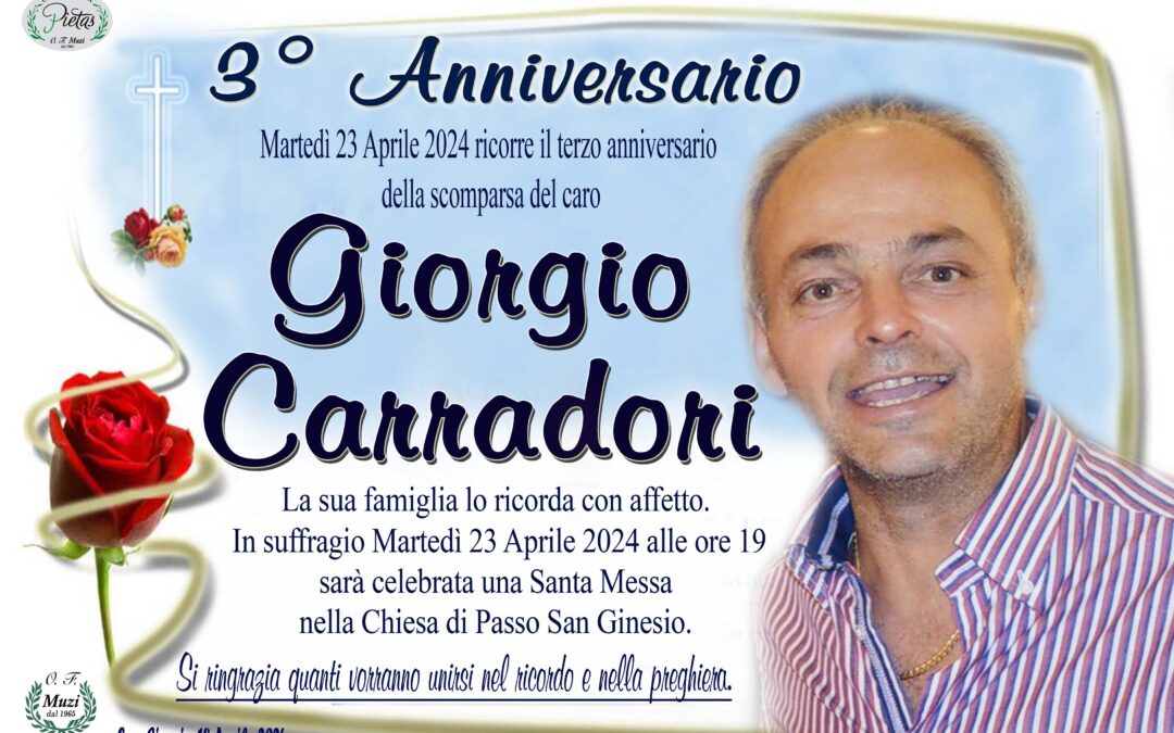 3° Anniversario Giorgio Carradori